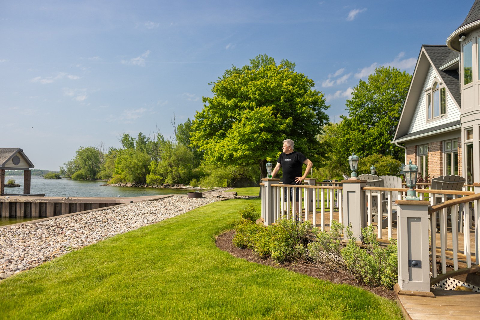 client happy in landscape home