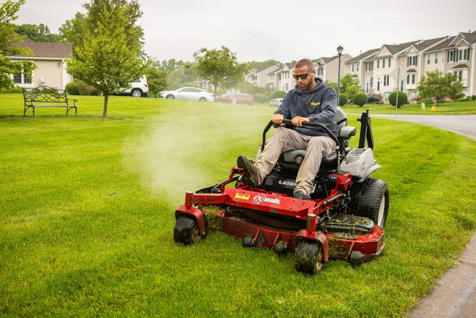 commercial maintenance crew ride on lawn mower hoa grass 3