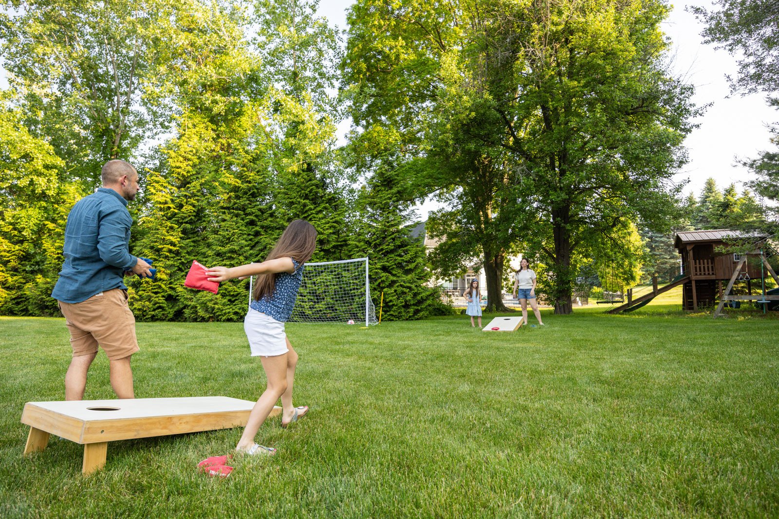 happy family client grass lawn games kids 6