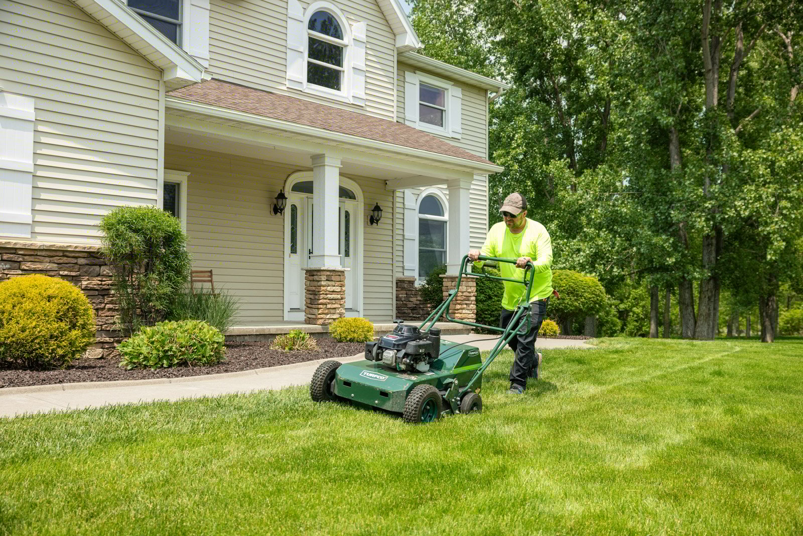 lawn care tech aeration push aerator home grass 2