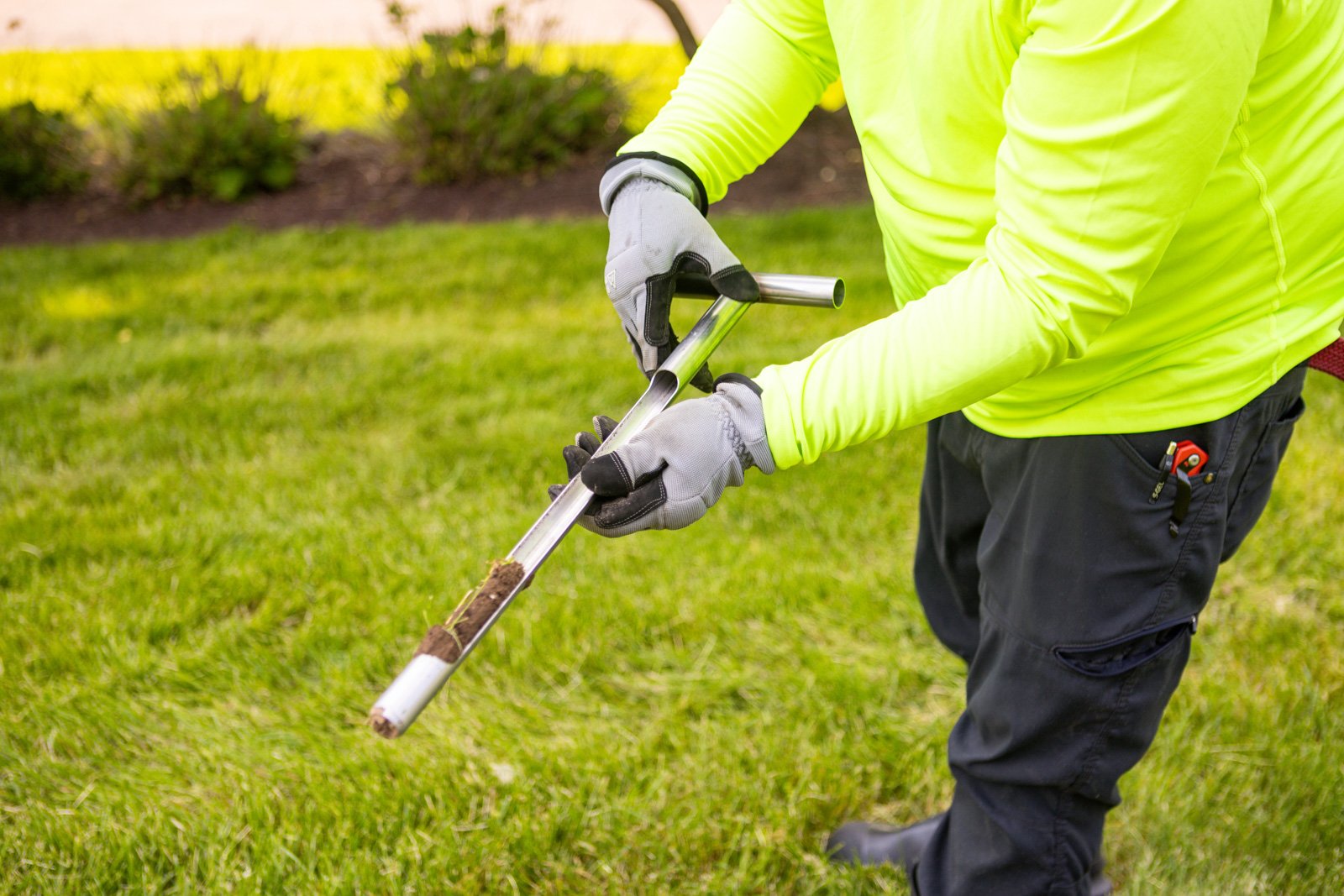 soil tests use plugs of soil to analyze the makeup of the ground