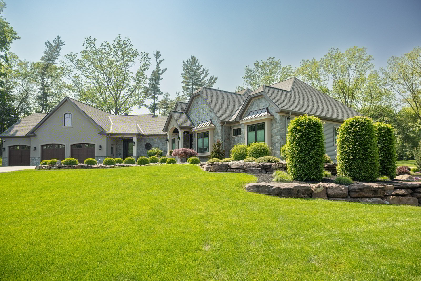 healthy, green grass lawn at a rochester, ny home